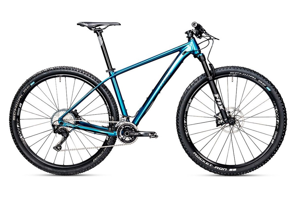 Blue MTB – blaues Mountainbike, Seitenansicht