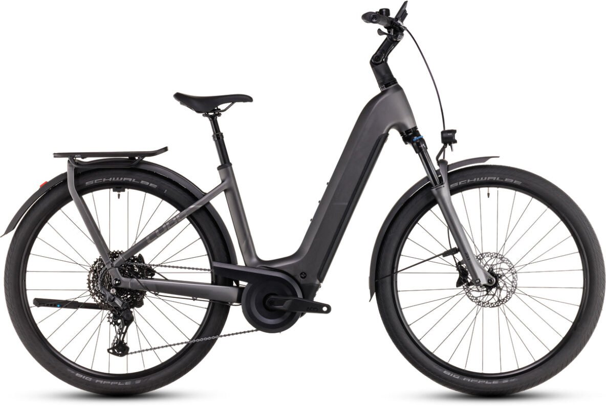 CUBE Kathmandu Hybrid Pro 800 in slabgrau/chrom – Seitenansicht