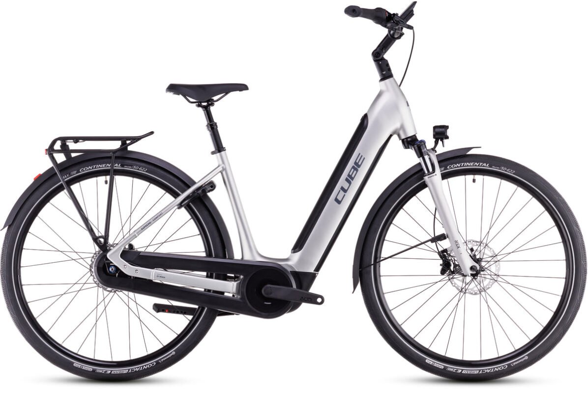 CUBE Supreme RT Hybrid Comfort EXC 625 in sleekgrau/lunar – Seitenansicht